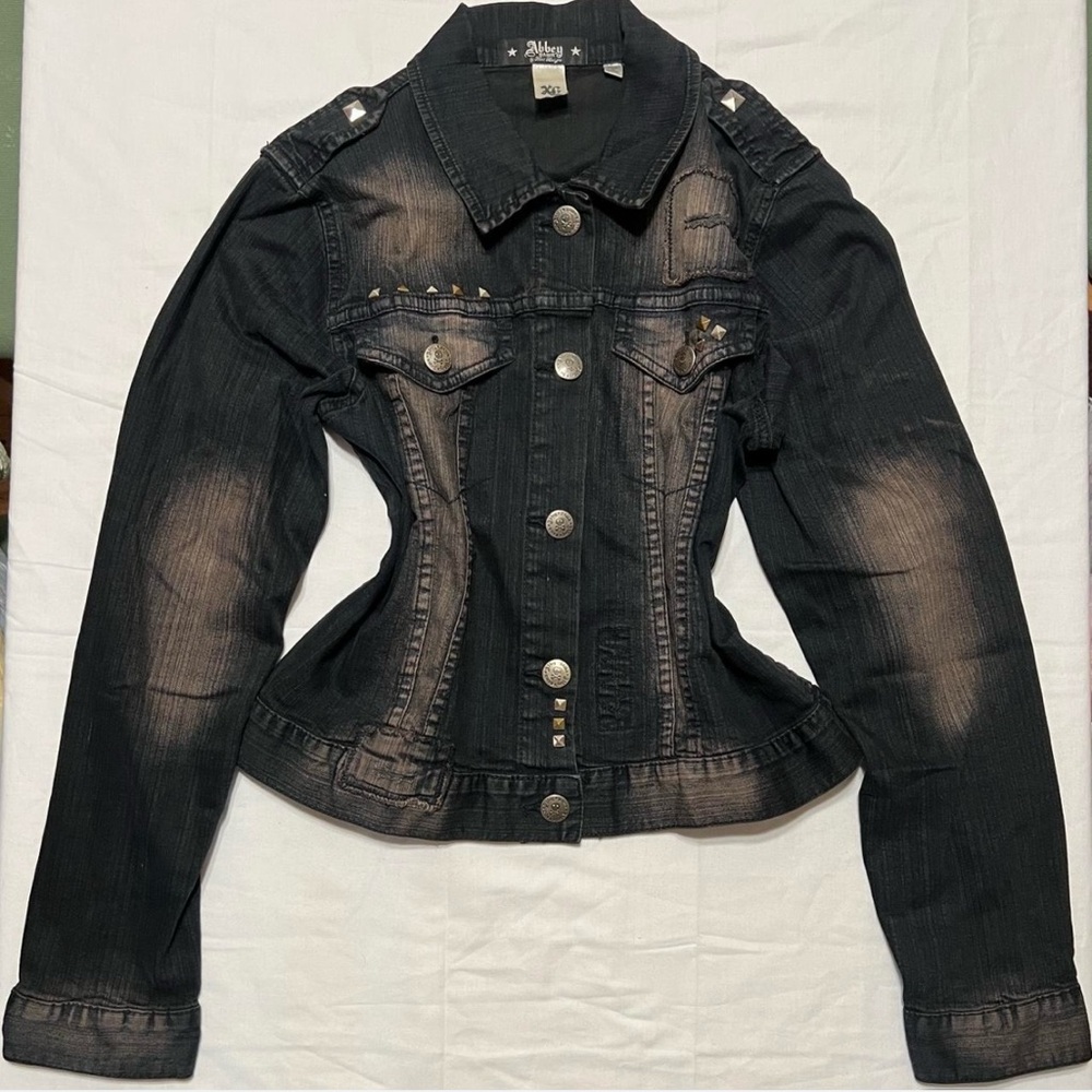 Abbey Dawn Studded Black Jean Jacket